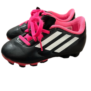 Adidas Black & Hot Pink Girls Lace Up Soccer Cleats Size 11